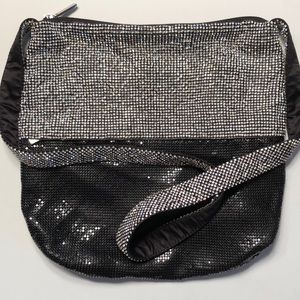 Diamond Crystal and Black Mesh Crossbody Bag